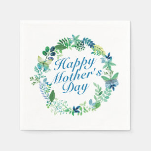Elegant Lycklig Mors dag Blommigt Utandning Napkin Pappersservett