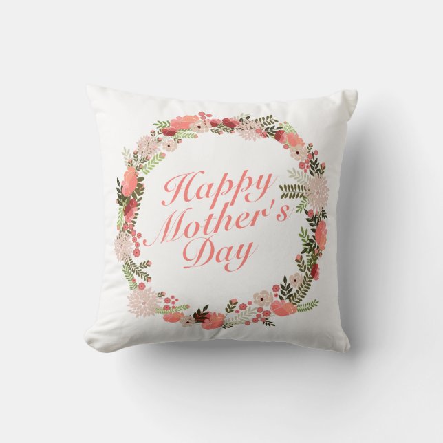 Elegant Lycklig Mors dag Blommigt Utandning | Pill Kudde (Framsida)