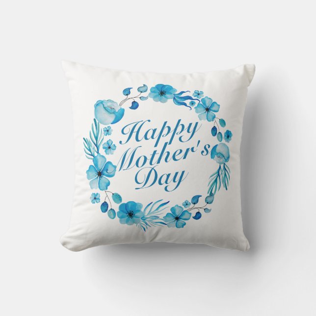 Elegant Lycklig Mors dag Blommigt Utandning | Pill Kudde (Framsida)