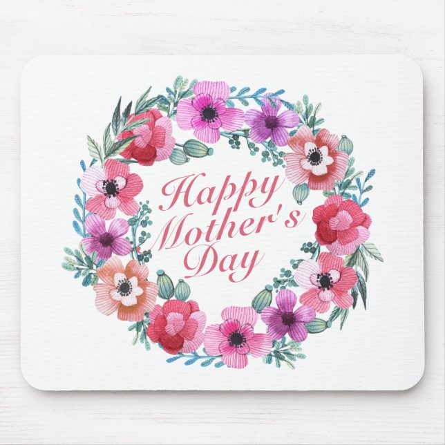 Elegant Lycklig Mors dag Blommigt Utandningspumpar Musmatta (Framsidan)