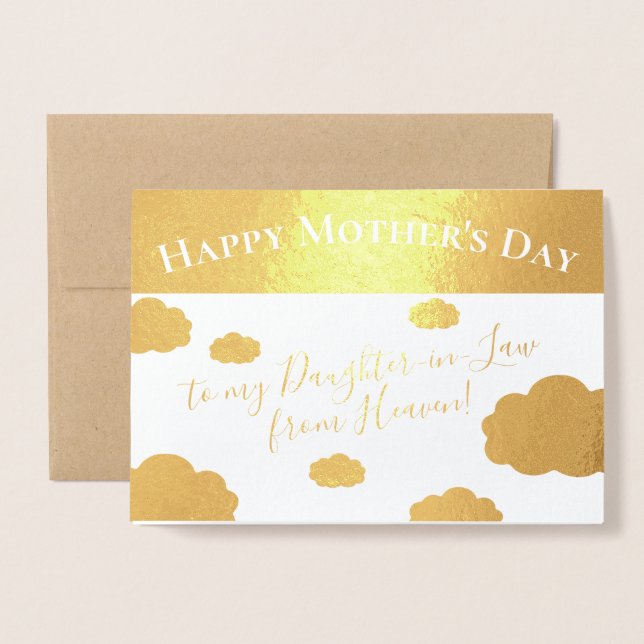 Elegant Lycklig Mors dag för svärdotter Folierat Kort (Framsida med kuvert)