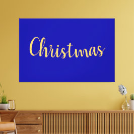 Elegant Lycklig Royal Blue CHRISTMAS Minimalist Canvastryck