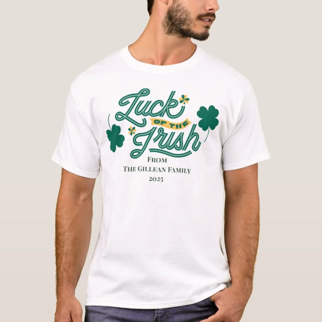 Elegant Lycklig St. patricks dag Shamrocks-familje T Shirt (Framsida)