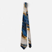 Elegant Lyx Blå och Guld Marmor Halsduk