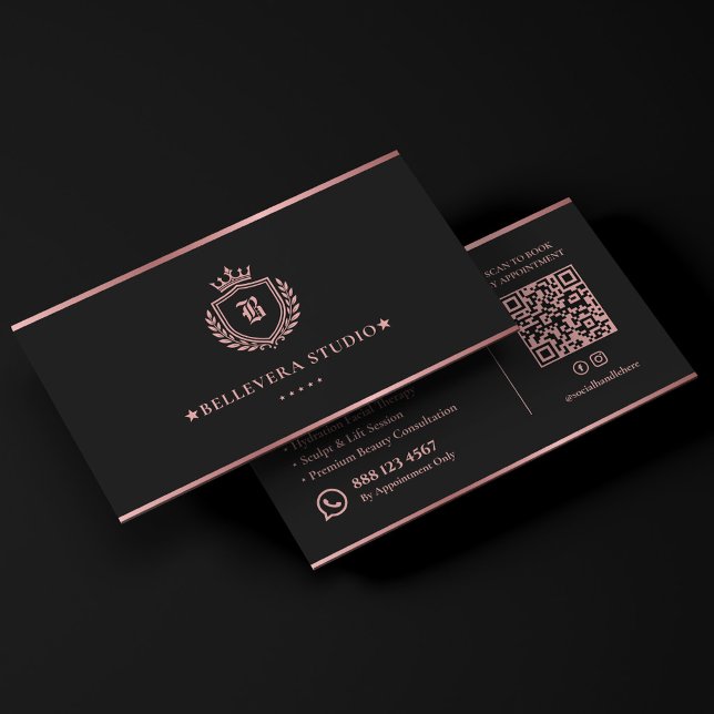 Elegant Lyx Estetiker Rosa Roséguld Skönhet Visitkort (Elegant Luxury Esthetician MedSpa Rosegold Business Card
)