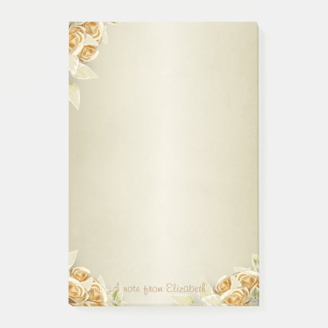 Elegant Lyx, Falska Guldrosor Post-it Block (Framsida)