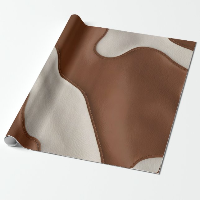 Elegant Lyx Falskt Koxläder Modern Kollektion Presentpapper (Utrullad)
