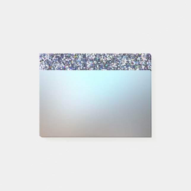 Elegant Lyx Glänsande Blå Glitter Post-it Block (Framsida)