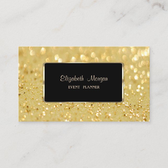 Elegant Lyx, Glittrande Bokeh Visitkort (Framsida)