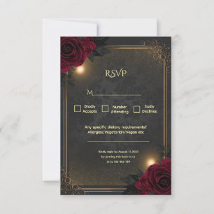 Elegant Lyx Goth Glam Bröllop OSA Kort