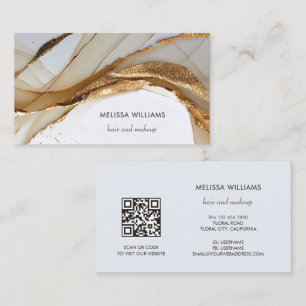 Elegant Lyx Guld 3D Abstrakt QR-kod Visitkort