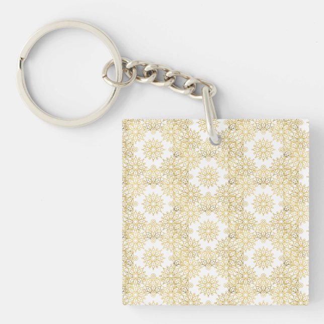 Elegant Lyx Guld Blommig Mandala Mönster (Framsidan)