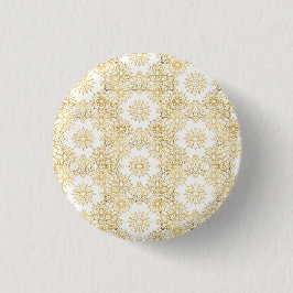 Elegant Lyx Guld Blommig Mandala Mönster Knapp