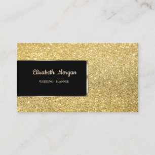 Elegant Lyx Guld Glitter Bokeh Visitkort