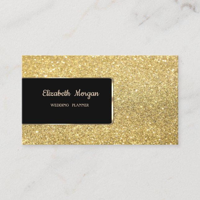 Elegant Lyx Guld Glitter Bokeh Visitkort (Framsida)