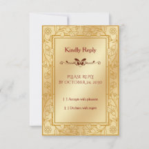Elegant Lyx Guld Metallisk Bröllops RSVP-kort