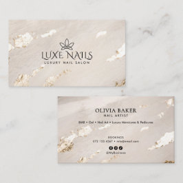 Elegant Lyx Guld Nagelsalong/Techniker Företag Visitkort