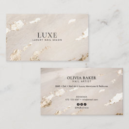 Elegant lyx guld nagelsalong/techniker visitkort