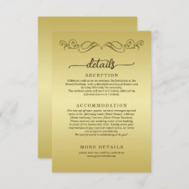 Elegant Lyx Guld Ornamenterad bröllop Tilläggskort