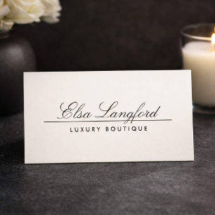 Elegant Lyx Ivory Butik Designer Visitkort