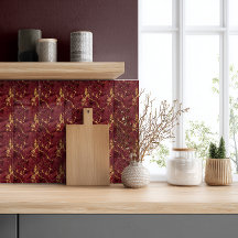 Elegant Lyx Modern Burgunder Guld Marmor