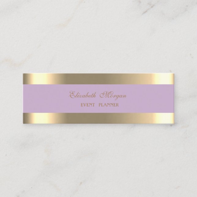 Elegant Lyx  Modern, Guld Randig Mini Visitkort (Framsida)