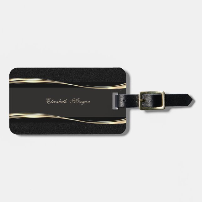 Elegant Lyx  Modern,Guld,Svart = Bagagebricka (Horisontell Framsida)