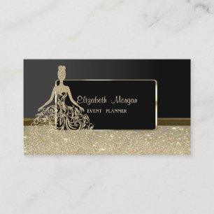 Elegant Lyx Stilfull, Falskt Guld Glittrande Klänn Visitkort