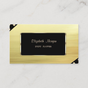 Elegant Lyx Stilfull, Falskt Guld, Svart Ram Visitkort