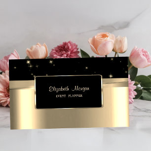 Elegant Lyx Stilfull, Falskt Guld, Svart Ram Visitkort