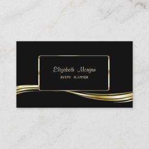 Elegant Lyx Stilfull, Falskt Guld, Svart Visitkort