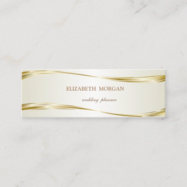 Elegant Lyx Stilfull ,Guld Mini Visitkort (Framsida)