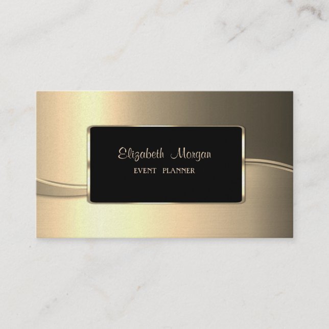 Elegant Lyx Stilfull, Guld, Ram Visitkort (Framsida)