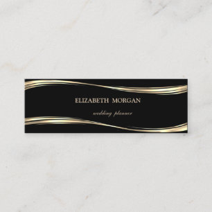 Elegant Lyx Stilfull, Guld, Svart Mini Visitkort