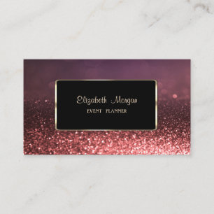 Elegant Lyx Stilfull Guldram, Glittrande Bokeh Visitkort