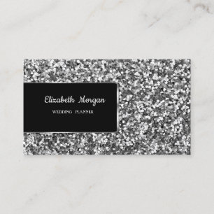 Elegant Lyx Stilfull Silver Glitter Visitkort