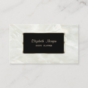 Elegant Lyx Stilfull, Vit Marmor, Ram Visitkort