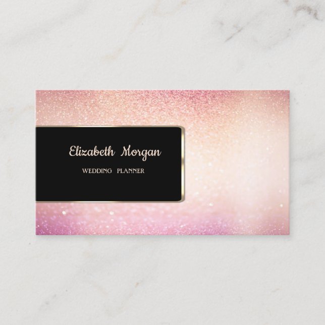 Elegant Lyx Stilig Glitter, Ram Visitkort (Framsida)