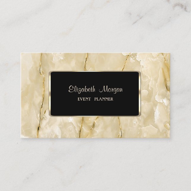 Elegant Lyx Stylfull,Modern,Svart Ram,Marmor Visitkort (Framsida)