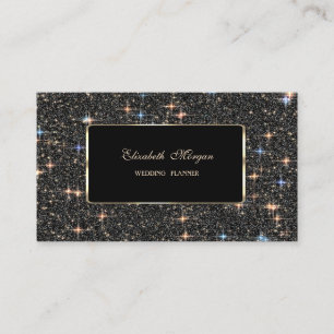 Elegant lyx svart glitter Bokeh Visitkort