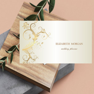 Elegant Lyx Vintage Guld Visitkort