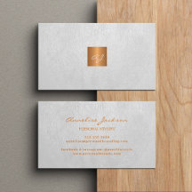 Elegant lyx vit läder koppar guld monogram