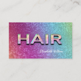 Elegant lyxglitterfärgad HAIR-holografi Visitkort