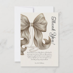 Elegant lyxig baby shower tack kort