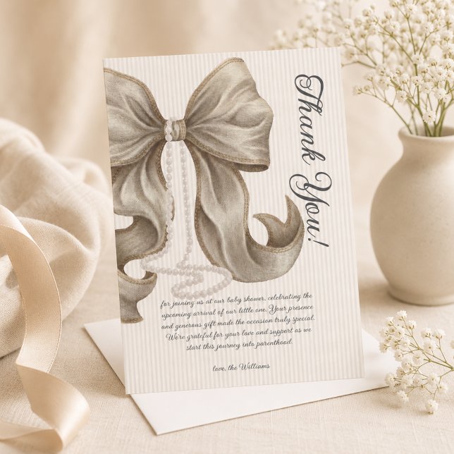 Elegant lyxig baby shower tack kort (Skapare uppladdad)