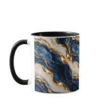 Elegant lyxig blå och guldmarmor tvåtons mugg