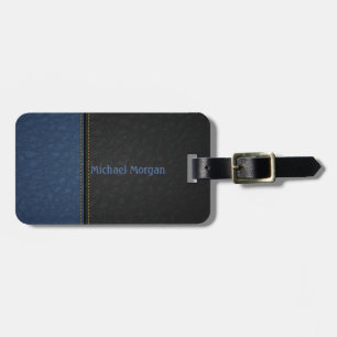 Elegant lyxig blå svart läderlook bagagebricka