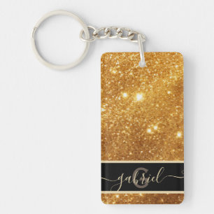 Elegant Lyxig Ren Guld Glitter Monogram Glamour