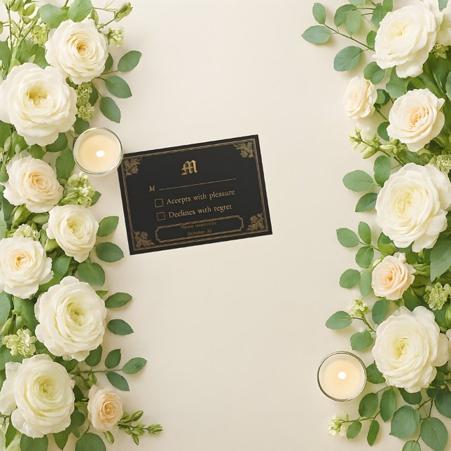 Elegant Lyxig RSVP-kort OSA Kort (Skapare uppladdad)