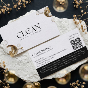Elegant lyxigt hemstädning professionell QR-kod Visitkort